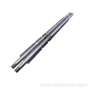 Conical twin screw barrel for PVC pipe profile WPC extruder Bimetallic auger extra wear resistance ZHOUSHAN manufacturer 65/132